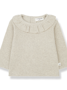 1+ in the family 1+ in the Family 42H Beige truitje met sierlijke kraag