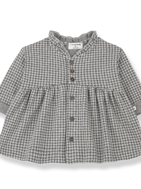 1+ in the family 1+ in the Family 42H Jurk fijne ruitjes grijs