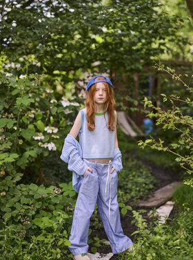 Maan Maan Vest gebreid blauw