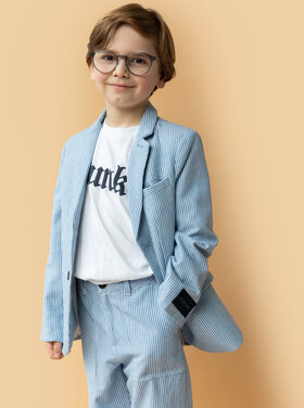 Simple Kids Simple Kids licht blauwe blazer met witte streep