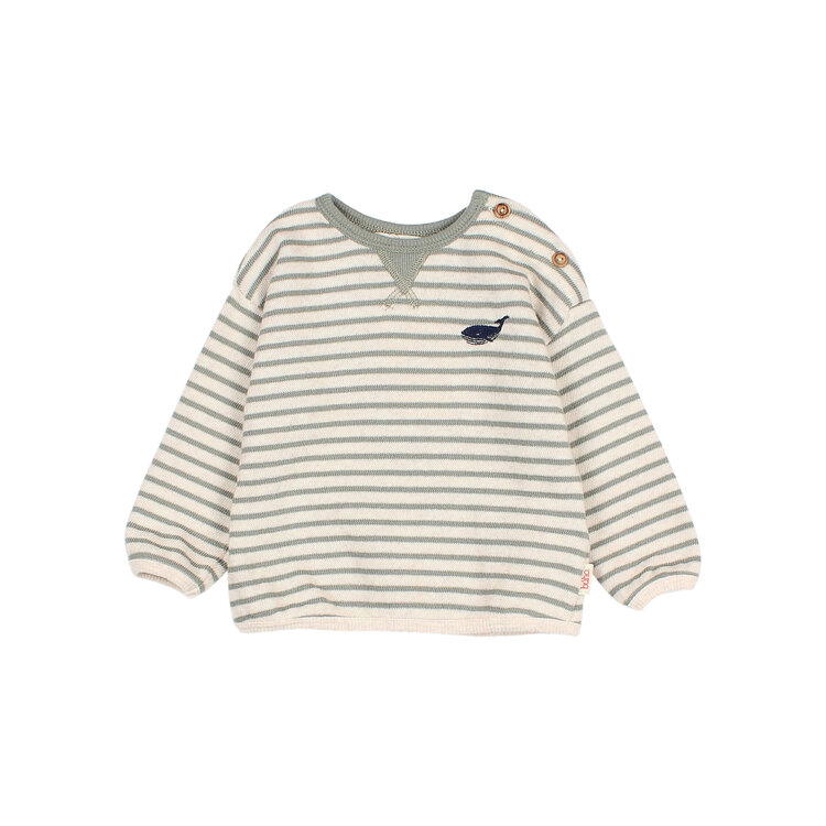 Búho Buho 62H 5320 SOFT STRIPES SWEATSHIRT EUCALYPTUS