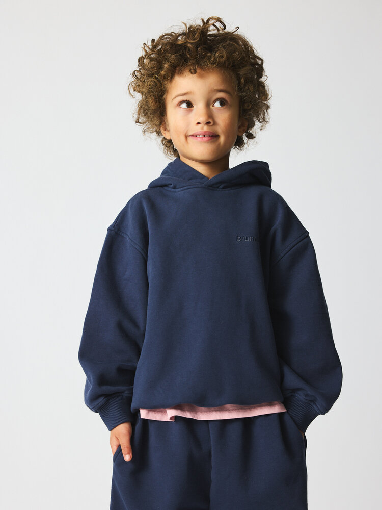 brunobruno Brunobruno 62H NICOLAJ EMBR HOODIE INDIGO BLUE