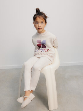 The New Society New Society 62H SWEATSHIRT LOGO WHISPER WHITE MELANGE MULTICOLOR