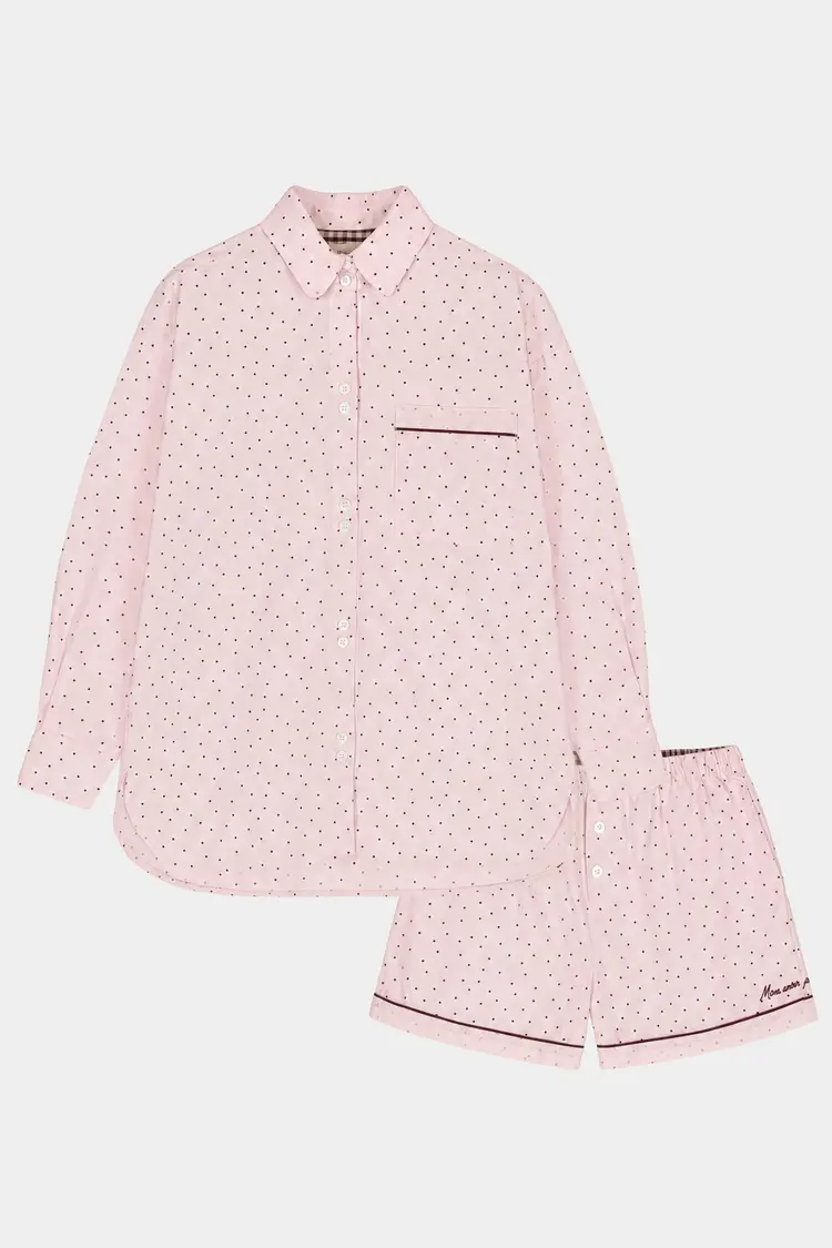 Woody WOODY 62H Meisjes pyjama, roze bolletjes print 968