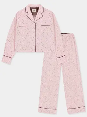 Woody WOODY 62H Meisjes pyjama, roze bolletjes print 968