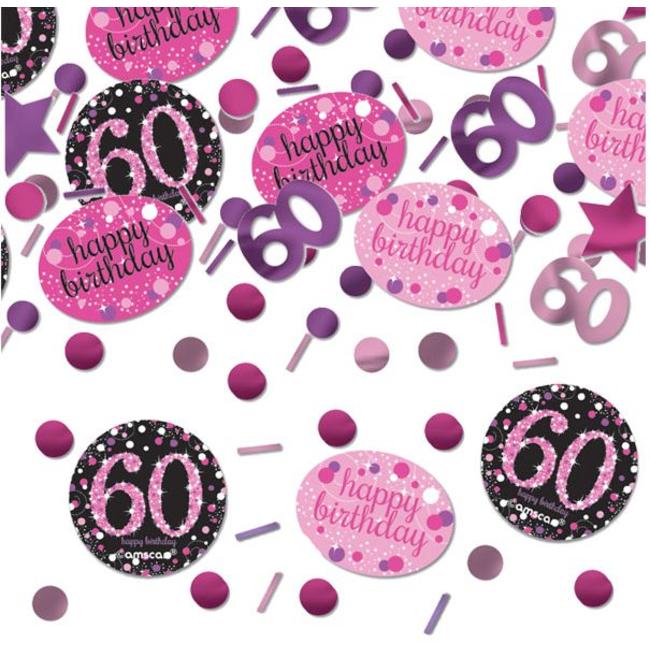 60 jaar confetti roze