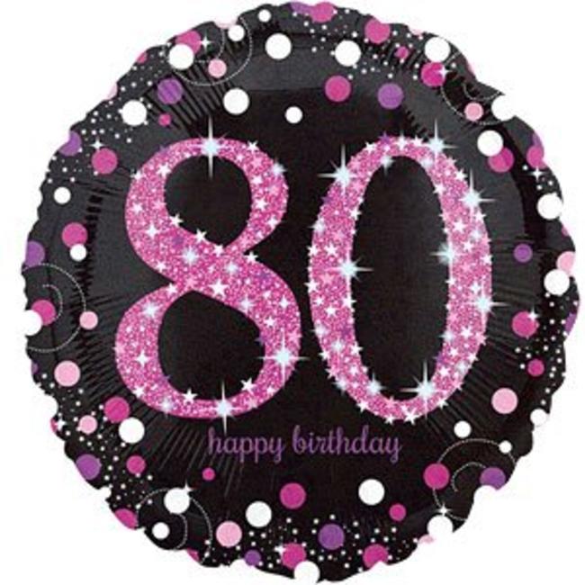 80 jaar folieballon roze