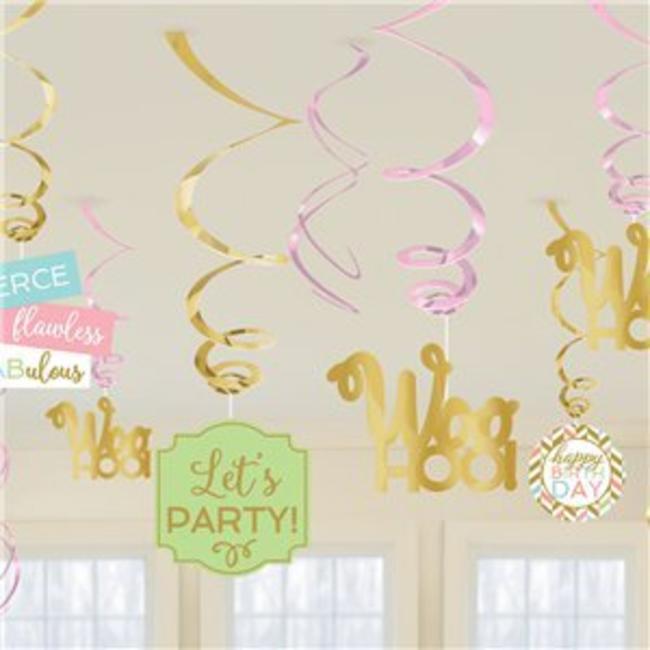 Feestartikelen Confetti fun pastel swirls