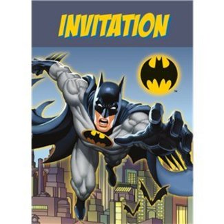 Feestartikelen Batman uitnodigingen geel