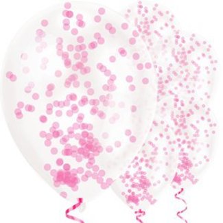 Feestartikelen Confetti ballonnen roze