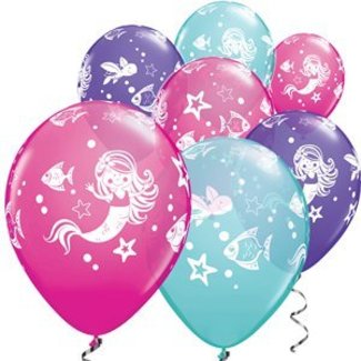 Feestartikelen Magical mermaid ballonnen roze - paars