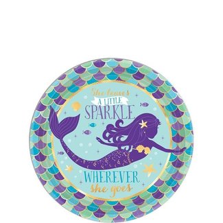 Feestartikelen Mermaid sparkle borden