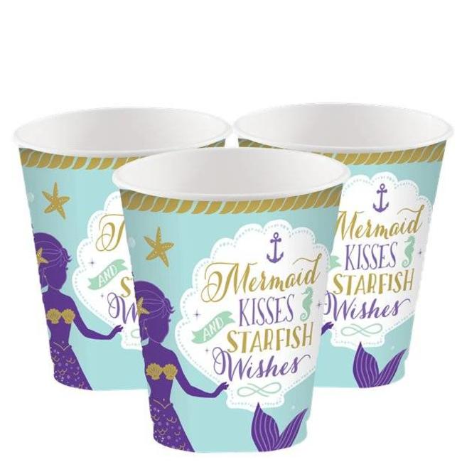 Feestartikelen Sparkle mermaid bekers