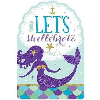 Feestartikelen Sparkle mermaid uitnodigingen