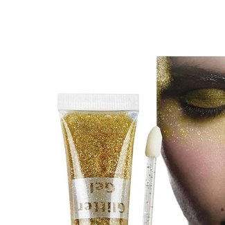 Metallic goud glitter make-up