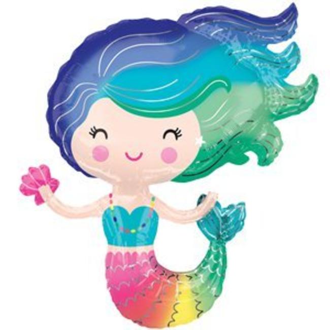 Mermaid regenboog XL ballon