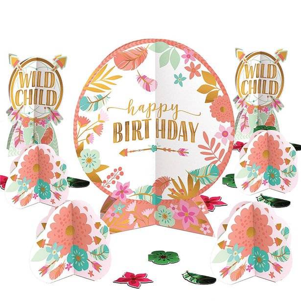 Boho happy birthday feestartikelen en versiering