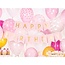 Feestartikelen Pastel roze slinger happy birthday