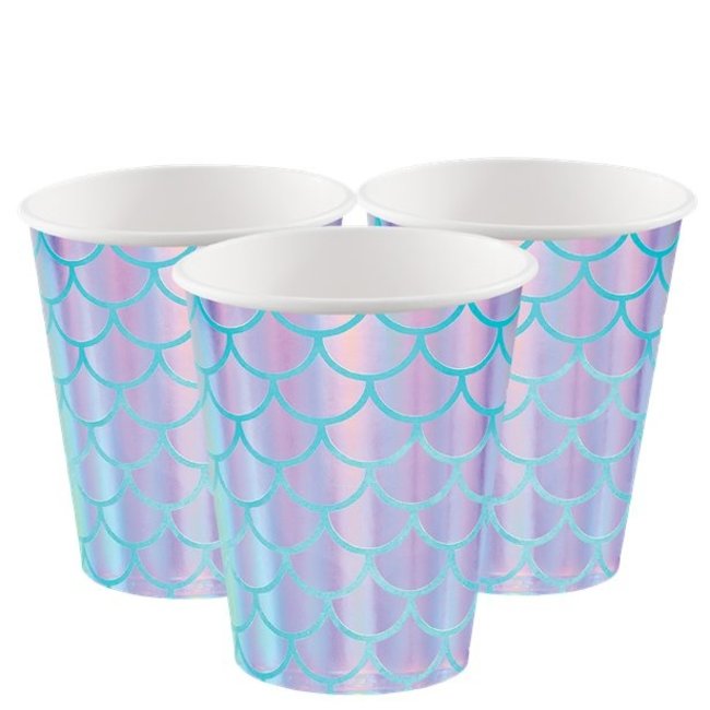 Feestartikelen Mermaid bekers iridescent