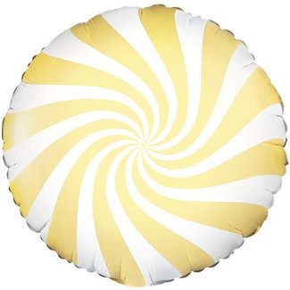 Feestartikelen Candy swirl pastel geel ballon