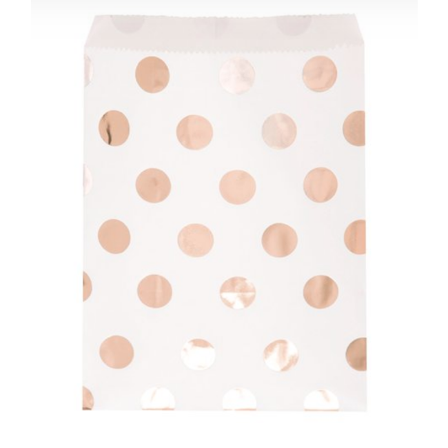 Unique rose goud papieren zakjes dots