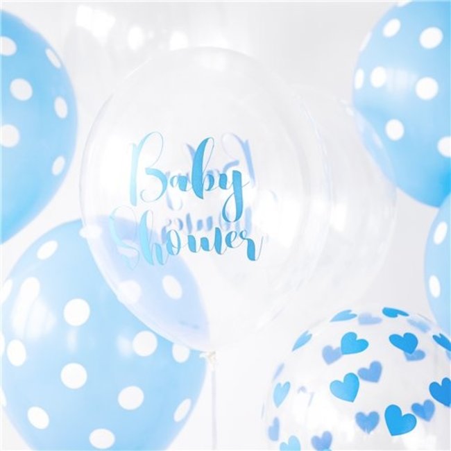 Partydeco Babyshower ballonnen blauw