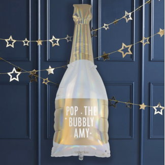 Feestartikelen Pop the bubbly champagne fles ballon