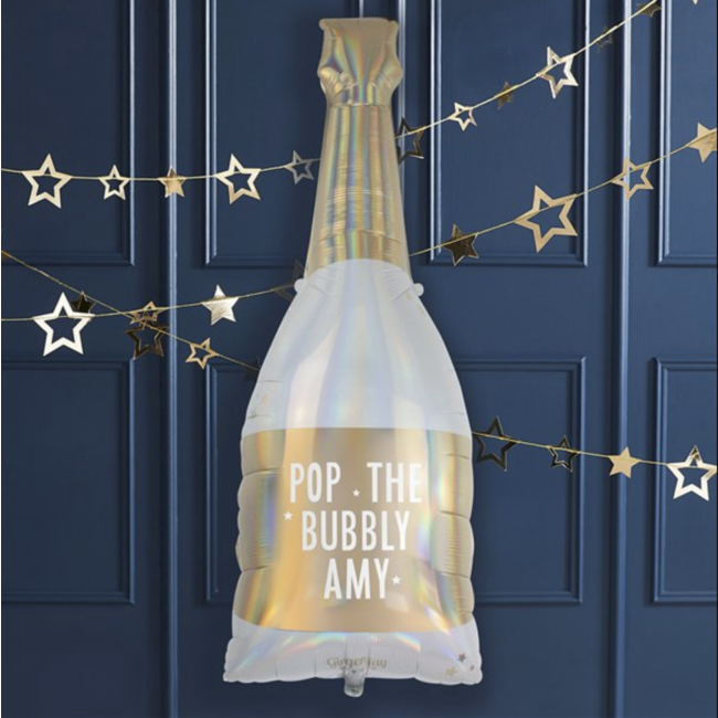 Feestartikelen Pop the bubbly champagne fles ballon