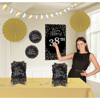 Sparkle decoratie set goud - zwart