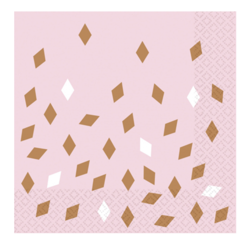 Rose goud confetti servetten Rose goud confetti servetten