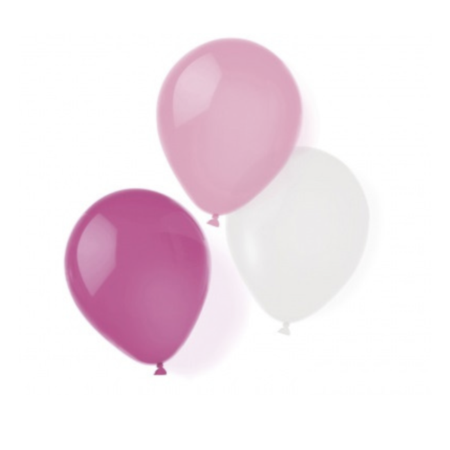 Feestartikelen Roze - wit ballonnen