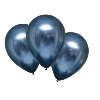 Feestartikelen Ballonnen metallic blauw chrome
