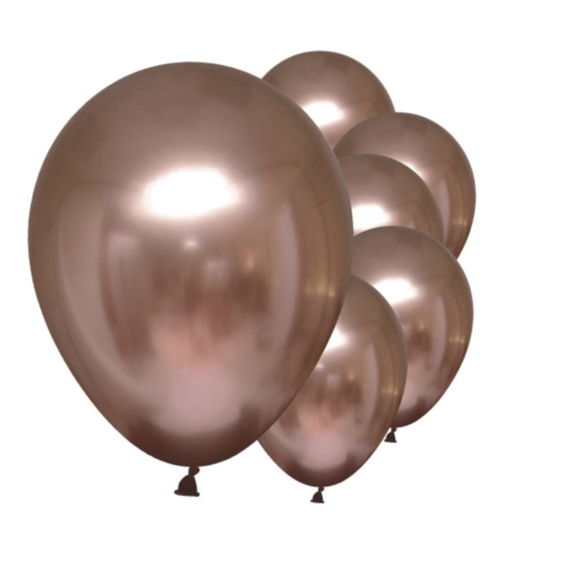 Feestartikelen Rosé goud metallic ballonnen chrome