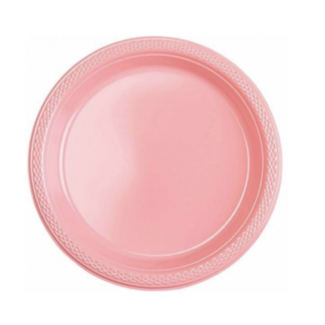 Amscan  Zalm roze borden plastic