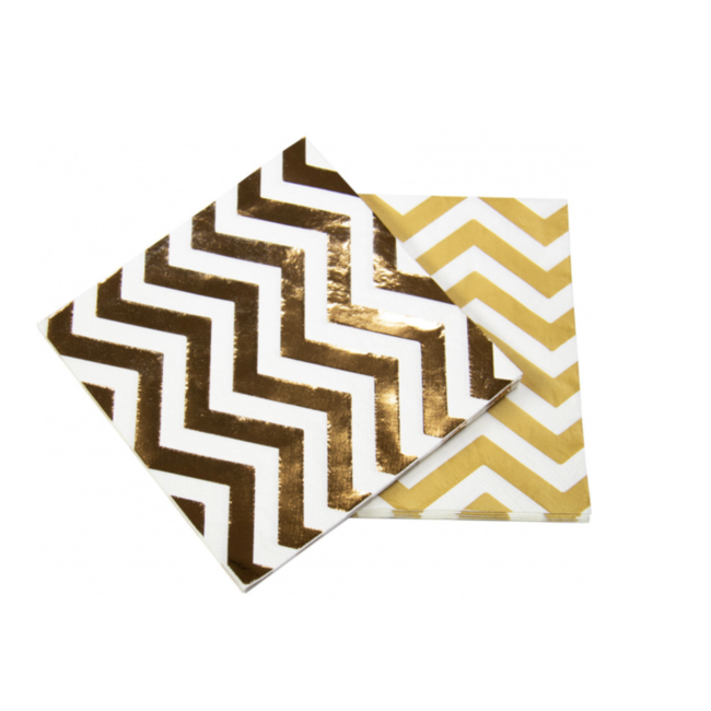 Folat  Rosé goud chevron servetten