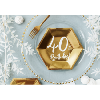 Partydeco 40 jaar borden metallic goud