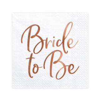 Partydeco Bride to be servetten rosé goud