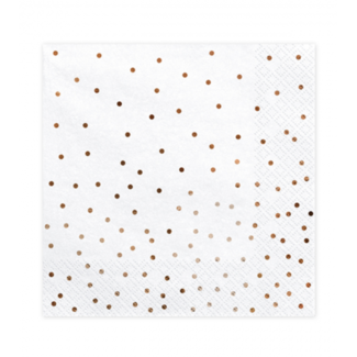 Partydeco Rosé goud servetten dots