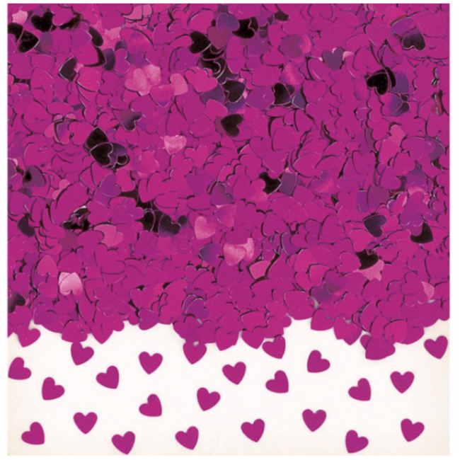 Amscan  Hartjes confetti roze