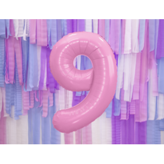 Partydeco Pastel roze folie ballon XL