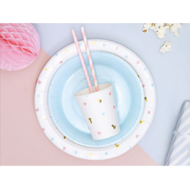 Partydeco Gender reveal bekers pastel