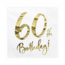 Partydeco 60 jaar servetten goud - wit