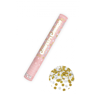 Partydeco Confetti kanon dots zilver goud