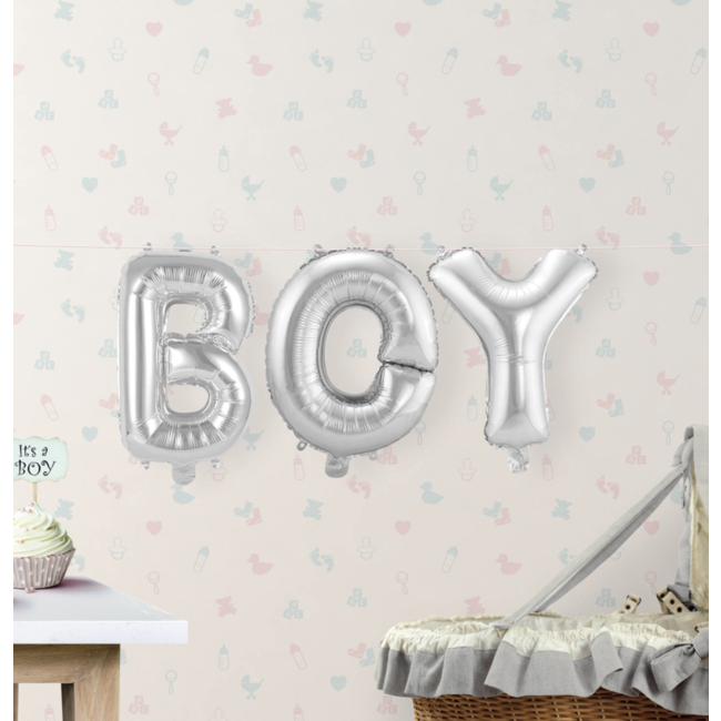 Folat  Boy ballon zilver