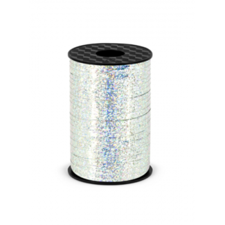 Partydeco Cadeau lint zilver shine