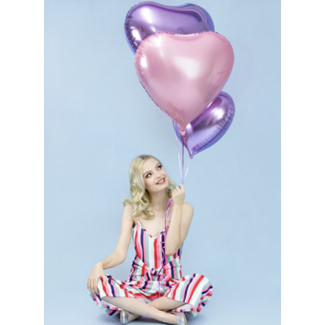 Partydeco Hart ballon lila