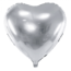 Partydeco Hart ballon zilver XL