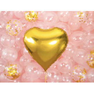 Partydeco hart ballon goud XL