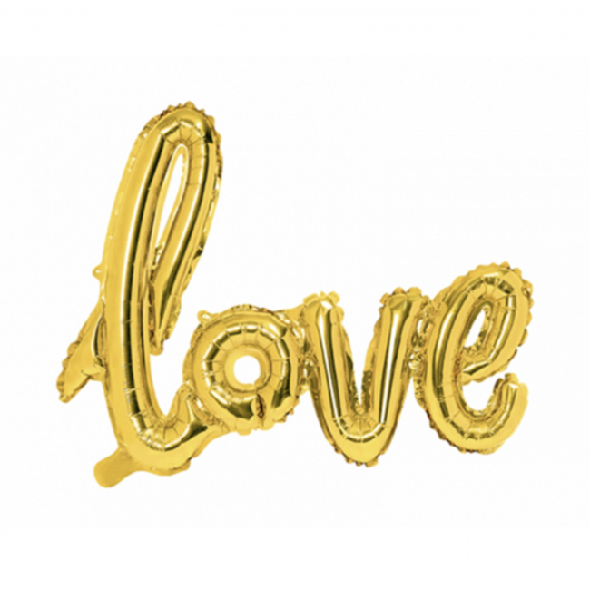 Partydeco Love ballon goud