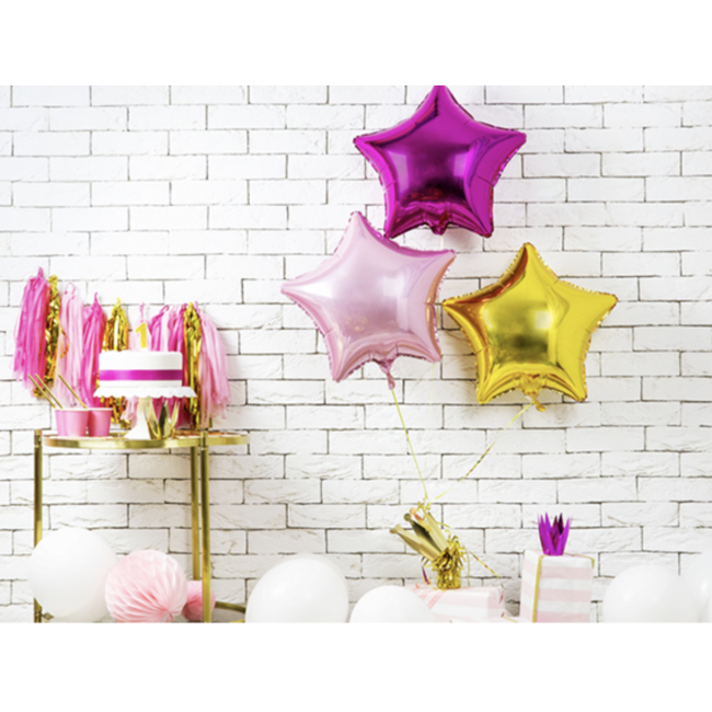 Partydeco Licht Roze ster ballon